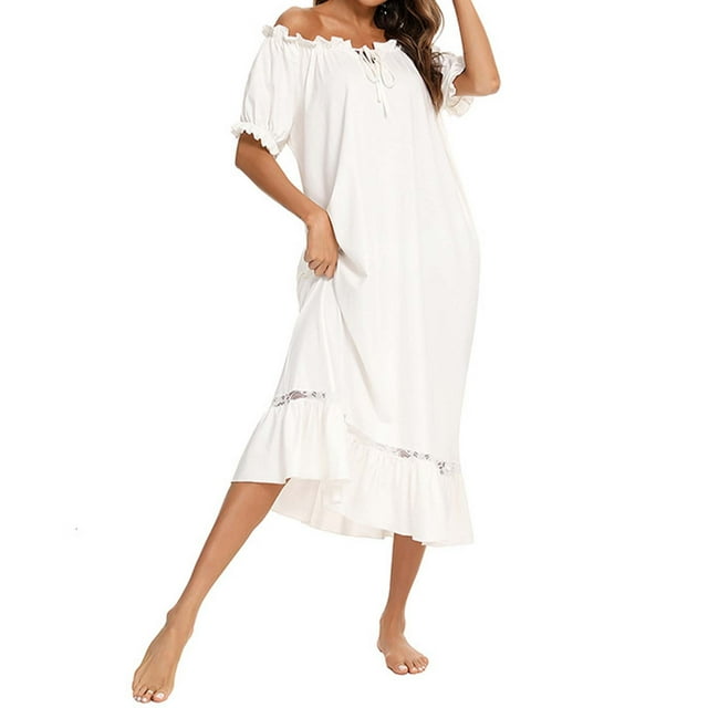 Pyjama en Satin pour Femme Nuisette en Satin Short de Pyjama Léger Femme Robe de Nuit en Polyester Femme Longue Chemises de Nuit pour Dames Pyjamas pour Femmes avec Chat Chemises de Nuit pour Personnes Âgées Robe Ajustée pour Femme Soirée Romantique Robe à Carreaux