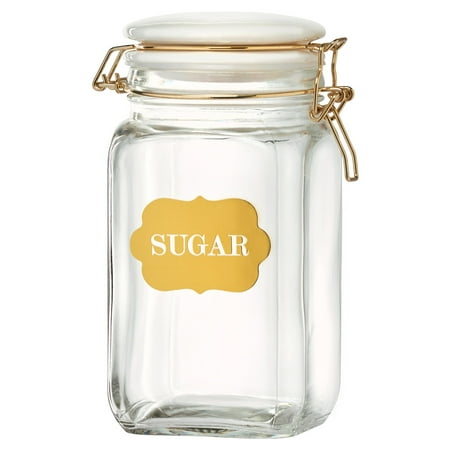 Glass Storage Canister - Sunrise Glass Hermetic Preserving Canisters, Sugar, 54 oz