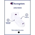 thumbnail image 5 of Champion Girls Lightweight Performance+ Kid Ankle Socks, 10 Pack, Sizes S–L, 5 of 5