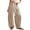 Khaki, variant on Women's Baggy Wide Leg Harem Pants Drawstring Boho Trousers with Pockets