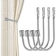 thumbnail image 1 of Curtain Holdbacks, 4Pcs U-Shaped Hook Wall Mounted Curtain Tassel Tieback Drapery Hook Tieback Curtain Accessories (Black, 1 of 5