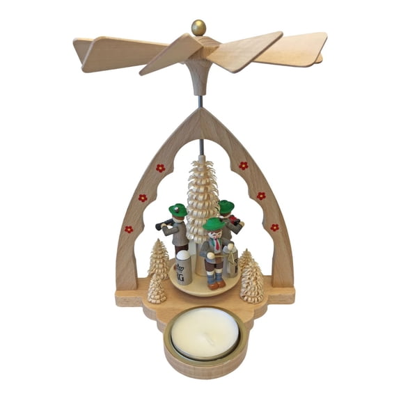 8.5" Richard Glaesser Bavarian Band Pyramid Tea Light Candle Holder