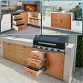 thumbnail image 2 of Armoire de Cuisine Extérieure en Acier Inoxydable à Tiroirs – Triple Tiroirs et Porte d'Accès – Montage Affleurant Résistant aux Intempéries, Rangement pour Réservoir de Propane, Anneau à Déchets Ajustable – Modèle L19 – 38.2 Pouces L x 20.5 Pouces H x 22.6 Pouces P, 2 of 7