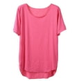 thumbnail image 1 of Birdeem T-Shirt Femme Col Rond Couleur Unie Manches Courtes Ample, 1 of 10