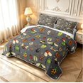 thumbnail image 3 of Erosebridal Cute Beetles Twin Quilt Set,Dreamy Bug Theme Twin Coverlet Set,Gray Green,2 Pieces,1 Bedspread and 1 Pillowcase, 3 of 7