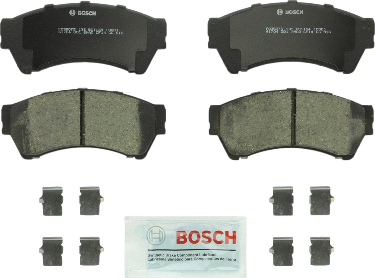 Bosch Quiet Cast Ceramic w/Hardware Brake Pad Set, and Shims