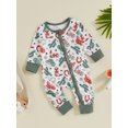 thumbnail image 4 of Musuos Newborn Baby Zip Up Jumpsuit 3M 6M 12M 18M Hat Boots Cactus Print Round Neck Long Sleeve Romper Spring Fall Bodysuits, 4 of 10