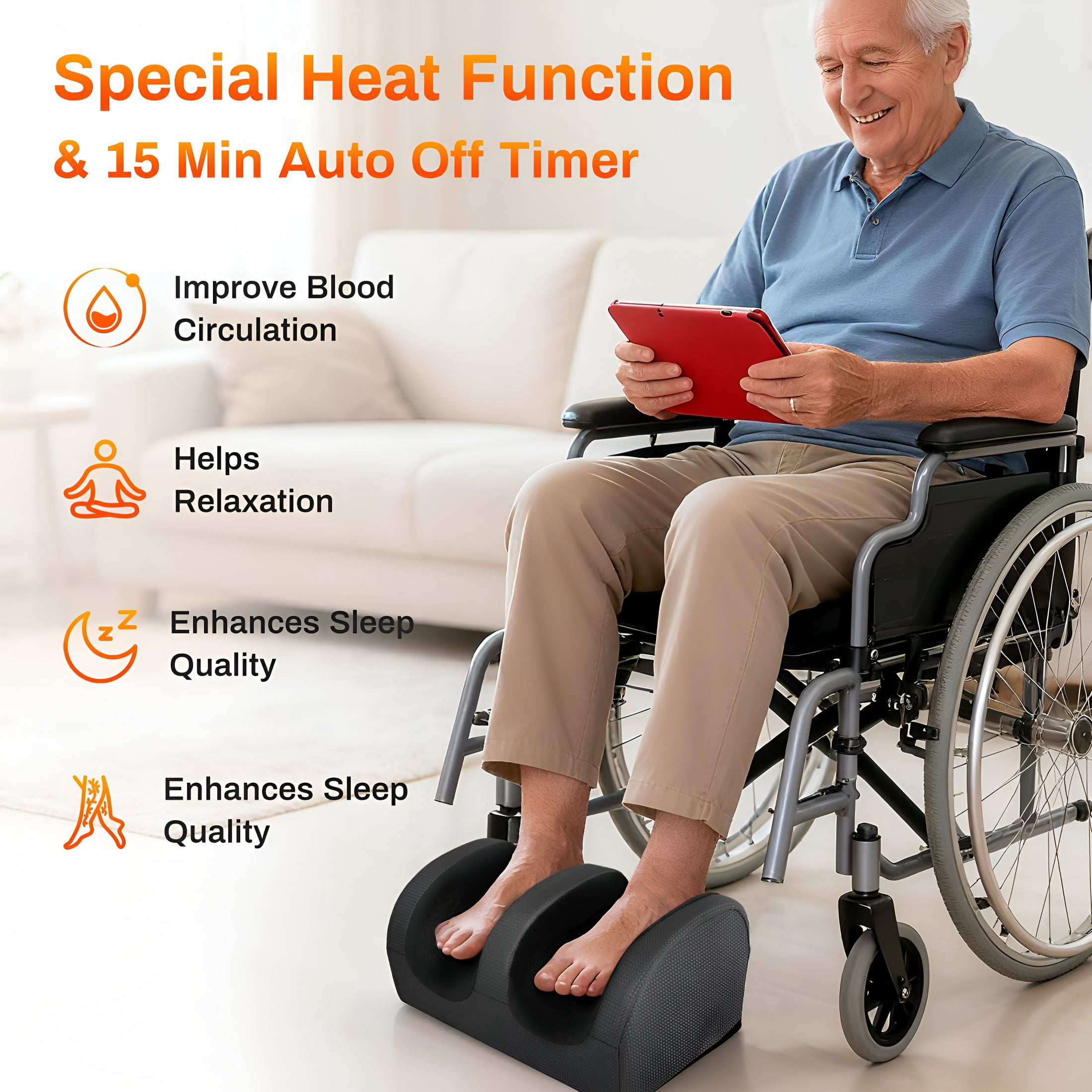 XIRQI Foot Massager,Shiatsu and Foot Massage Machine,Calf Deep Tissue Massage Machine with Heat,Calf Massager Leg Massager with Massage Roller,Gifts for Mom&Dad,Black