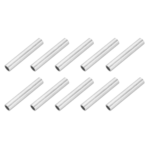Uxcell 10 Pcs Red Copper Non Insulated Butt Connectors, GT-10 7 AWG Butt Connectors Crimp Wire Crimps Terminals Fittings for Wire Connection Hardware Supplies, Silver Tone