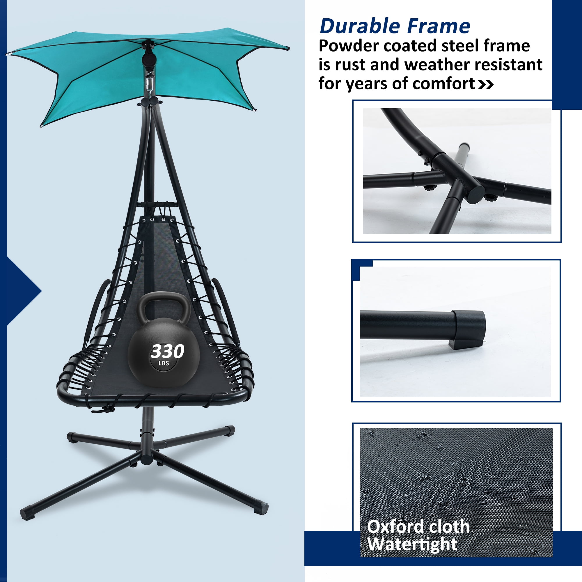 Aukfa Hammock Chair Zero Gravity Lounger Chair with Canopy