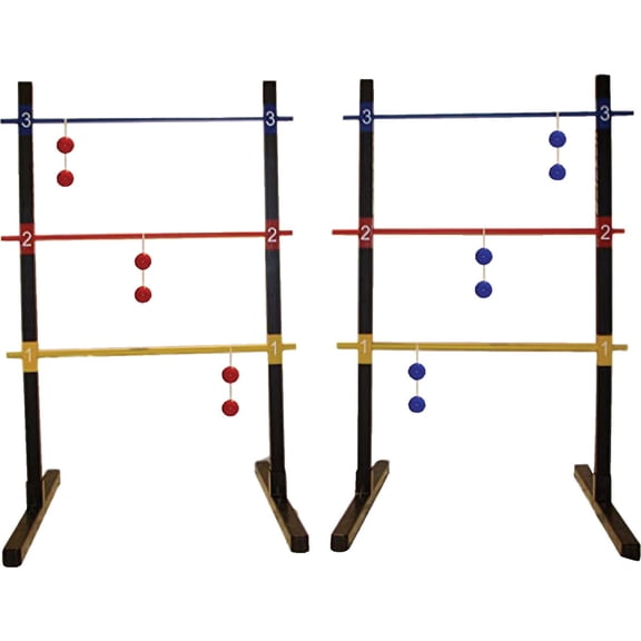 Ladder Ball Golf Game Set, Red & Royal Blue & Black