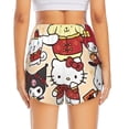 thumbnail image 2 of Lsque Sanrio Printed Women's Running Shorts with Liner Pockets,Elastic Quick Dry Workout Athletic Gym Yoga Shorts,Womens High Waist Shorts-Small, 2 of 9