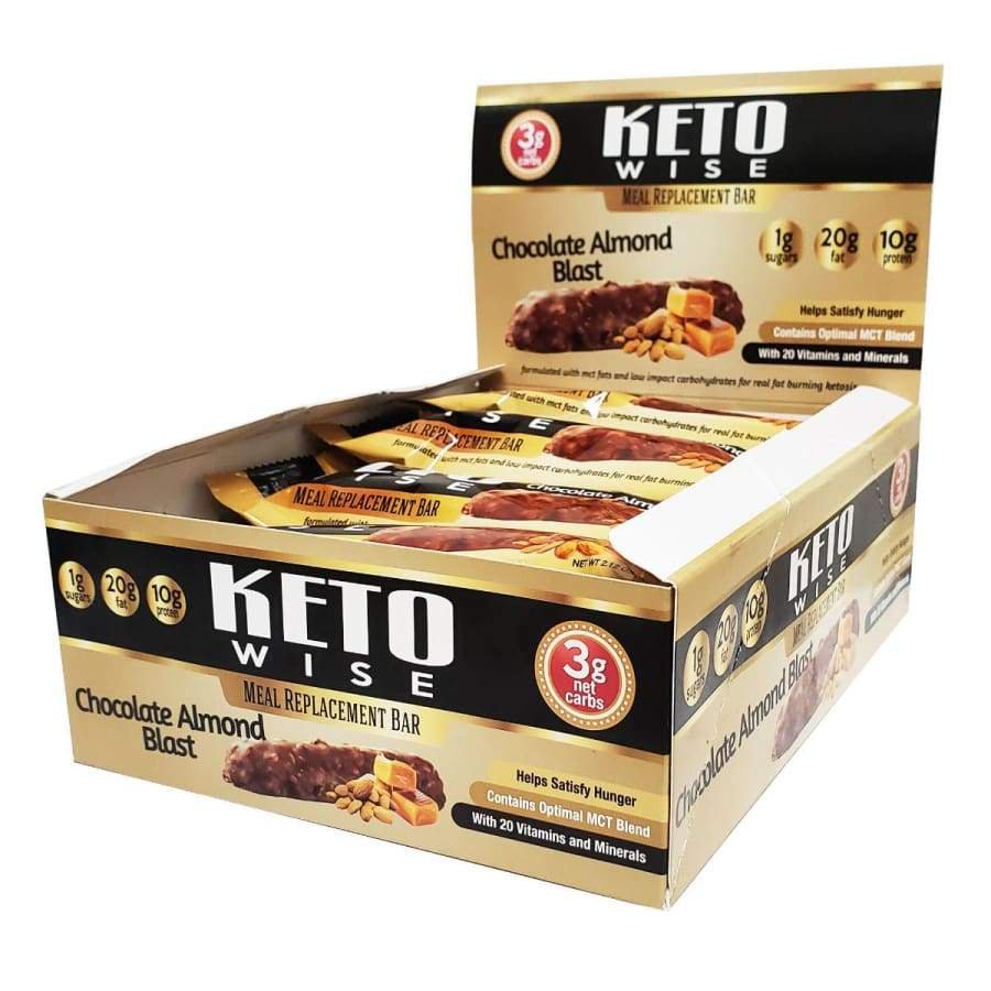 Keto Wise Meal Replacement Protein Bar Chocolate Almond Blast Size