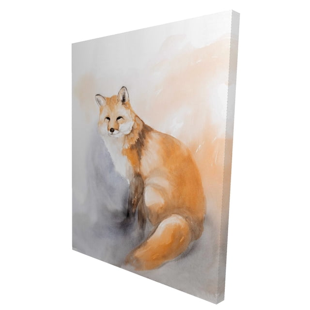 Watercolor fox - 36"x48" canvas - Print on demand