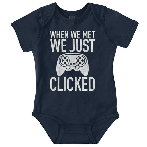 Just Clicked Funny Video Gamer Nerd Romper Boys or Girls Infant Baby Brisco Brands 12M