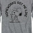 thumbnail image 3 of Peanuts - Homework Got Me Like - Toddler And Youth Long Sleeve Graphic T-Shirt, 3 of 6