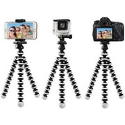 Qishi Portable Phone Tripod Stand with Wireless Remote - Flexible Compatible with iPhone, Samsung, Android & GoPro-Black