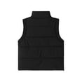 thumbnail image 3 of Htigea Fall Winter Short Vest for Women Sleeveless Stand Collar Jackets Warm Padded Gilet with Pockets Black M, 3 of 4