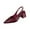 Wine, variant on Women's Fashionable Casual Solid Color Heel Pointed Toe Closed Toe Patent Leather Heel Sandals High HeelsShoes Black 8.5