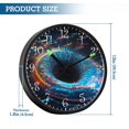 thumbnail image 3 of Voice Activated Clock with Glow Light 12 Inch Large Silent Wall Clock Battery Operated for Home Decor Colorful Digital Lines, 3 of 8