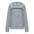 thumbnail image 6 of larppty Cat Pouch Hoodie for Women Oversized Sweatshirts Kitten Dog Pet Carrier Zipper Pocket Cozy Fashion Tops Clothes (Grey, XXL), 6 of 9