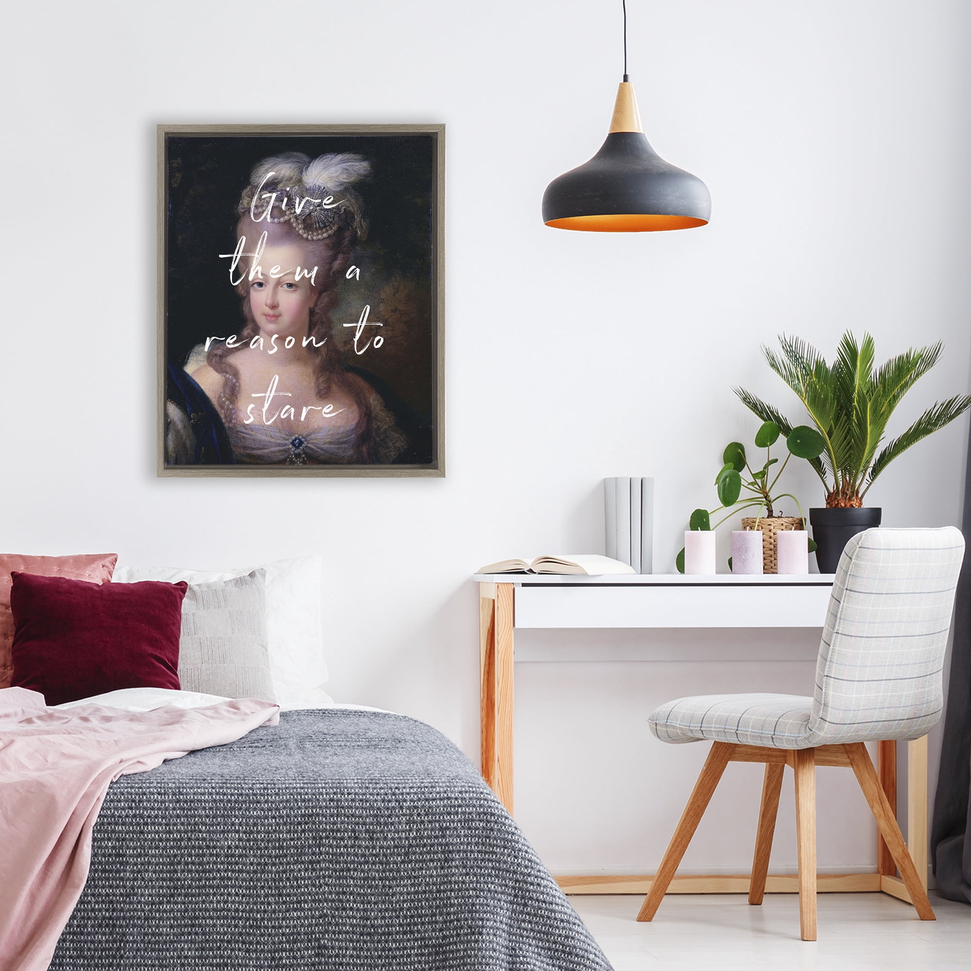 Stupell Industries Give Them A Reason To Stare Brown Framed Floater Canvas Wall Art, design by Tina LeCour