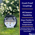 thumbnail image 4 of Flexon Flextreme 5/8" x 50ft Black Synthetic Performance Rubber Garden Hose – Lightweight, All-Weather Flexibility, Heavy-Duty, Kink-Resistant, Solid Brass Couplings, Watering Hose for Lawn & Garden, 4 of 6