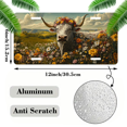 thumbnail image 2 of 1 Pcs 2D Flat License Plate Covers & Frames, A Bull Wearing a Flower Crown For Decorative Front, Waterproof For Decoration Aluminum License Plate Covers & Frames Cover For Men Women, 12" X 6", 2 of 7