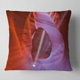 thumbnail image 2 of Designart Red Orange Antelope Canyon - Landscape Photo Throw Pillow - 16x16, 2 of 5