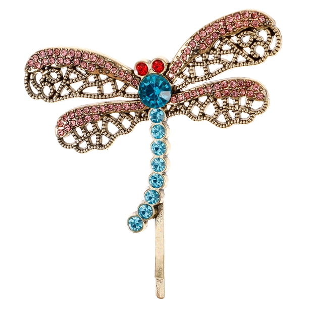 KAKOWELY Horquilla para el pelo con cristales y libélula, pasador con diamantes de imitación, accesorio para el cabello, joyería