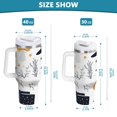 thumbnail image 6 of Yayeee 40oz Stainless Steel Tumbler with Straw and Handle Double-Wall Insulated Travel Water Bottle, White Halloween Pattern, 6 of 8