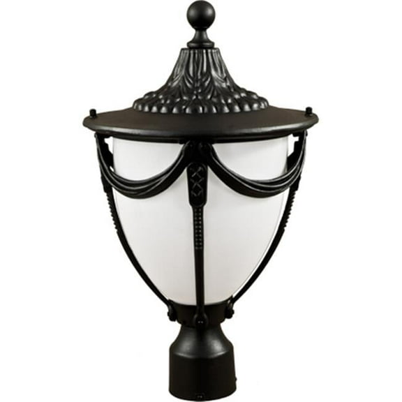 Dabmar Lighting GM480-B Powder Coated Cast Aluminum Post Top Light Fixture, Black - 19 x 11.31 x 11.31 in.