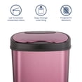 thumbnail image 5 of Nine Stars Automatic Bathroom Trash Can, 3.2 Gallon Stainless Steel, Motion Sensor Hands-Free Soft-Close Lid Garbage Bin, Burgundy, 5 of 7