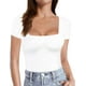 thumbnail image 1 of Xishao Camisetas de Manga Corta y Manga Larga con Cuello Cuadrado para Mujer Xishao ropa, 1 of 2