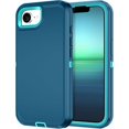 thumbnail image 1 of wonima11 I-HONVA for iPhone 16e Case Shockproof Dust/Drop Proof 3-Layer Full Body Protection [Without Screen Protector] Rugged Heavy Duty Cover Case for Apple iPhone 16e 6.1" 2025,Turquoise, 1 of 1