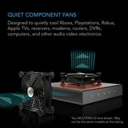 AC Infinity MULTIFAN S7-P, Quiet Dual 120mm AC-Powered Fan with Speed Control, for Receiver DVR Playstation Xbox