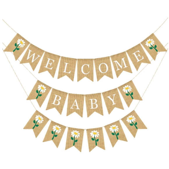 Weiweiguan 2Pcs Baptism Banderole Tree Hanging String Flag Banner Meaningful Party Decor
