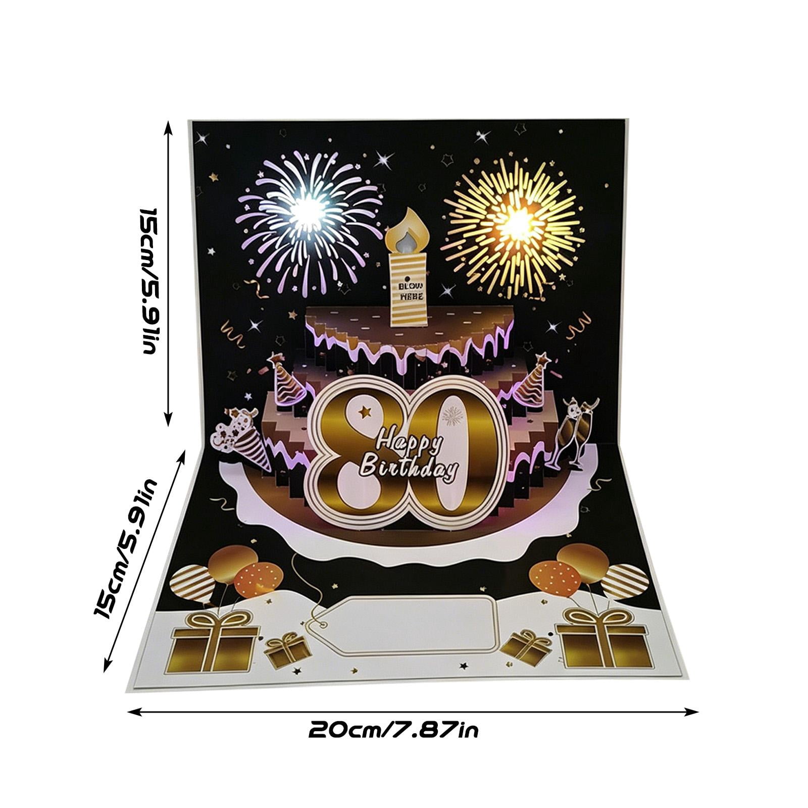3D Pop Up Birthday Card, Light And Music 30Th Birthday Cake Card, 1 Pack For Milestone Birthday Celebration Gift