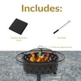 thumbnail image 5 of Sunnydaze Crossweave 30" Round Wood-Burning Black Finish Steel Outdoor Fire Pit with Screen, 5 of 19