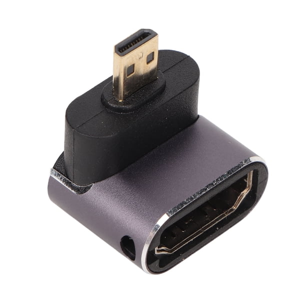 Adaptador de interfaz multimedia K Micro HD, convertidor de interfaz multimedia HD hembra H Dto Micro HD de 270 grados Convertidor de interfaz multimedia Micro HD a HD Materiales ecológicos