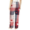 thumbnail image 3 of Pajama Pants Women, Red heart plaid A Sweatpants Soft Sleep Lounge Pants, Casual PJ Bottoms Pants with Pockets, 3 of 5