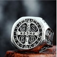 thumbnail image 6 of Vintage Exorcism Saint Benedict Cspb Cross Ring Men Punk Amulet Christianity Rings 14K White Gold Jewelry Gift, 6 of 9