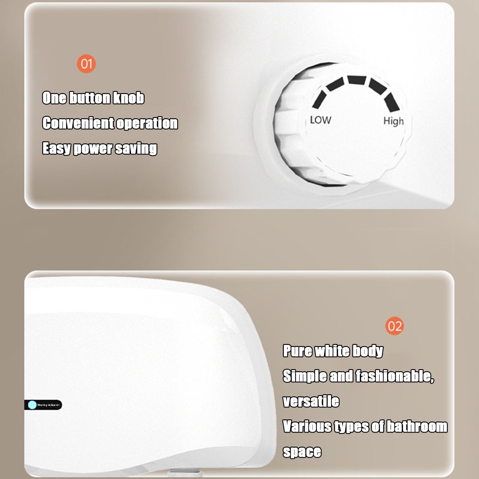 Electric Tankless Water Heater Shower Head Set, 3500W Instant Hot Water Heater with Faucet and Handheld Shower Head, Easy Installation Fast Heating Mini Water Heater for Home Kitchen Bathroom