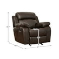 thumbnail image 3 of Lexicon Marille Traditional Faux Leather Glider Reclining Chair in Brown, 3 of 5