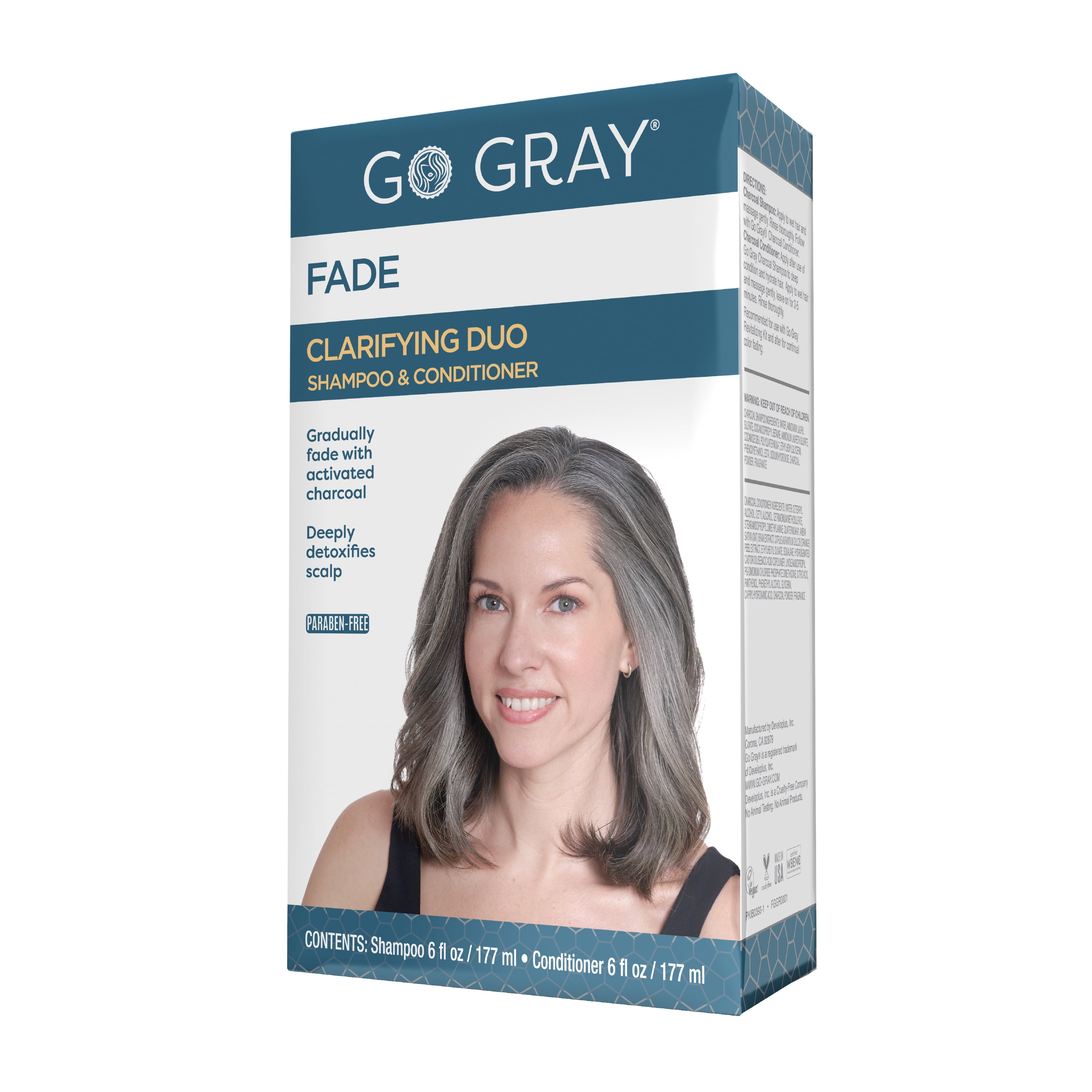 Go Gray Clarifying Charcoal Daily Shampoo & Conditioner, Full Size Set, 2  Piece 