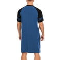 thumbnail image 4 of Men's Nightshirt, Cotton Nightwear Mens Big and Tall Nightshirts Round Neck Short Sleeve PJ Comfy Soft Sleepwear Plain Nightgown Pajamas, 4 of 8