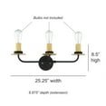 thumbnail image 2 of F28003-23-Sunset Lighting-Onyx - 3 Light Bath Vanity   Matte Black/Brushed Satin Gold Finish, 2 of 4