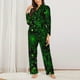 thumbnail image 2 of Fotbe Green Bright Web with Spiders Conjunto de Pijama de Manga Larga para Mujer con Estampado, Ropa de Dormir de 2 Piezas, Conjunto de Casa Suave y Cómodo con Bolsillos-X-Large, 2 of 7