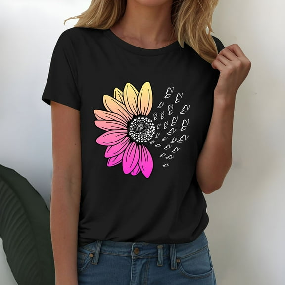 Womens Short Sleeve Tops Womens Fashion Workout T Shirts Athletic Plus Size Tops Summer Trendy Clothes 2026 Short Sleeve Spring Tee Tops for Women