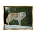 thumbnail image 3 of Stupell Industries Wild Coyote Wolf Gazing Snowy Forest Clearing Painting Metallic Gold Floating Framed Canvas Print Wall Art, Design by David Stribbling, 3 of 5